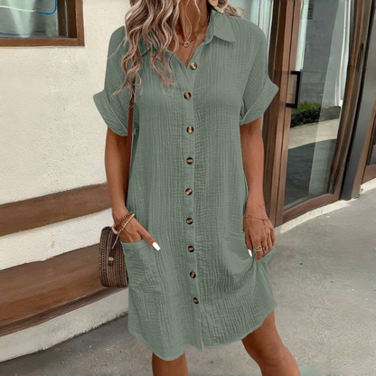 👗【S–2XL】 Nové módní bavlněné šaty, lehké a prodyšné