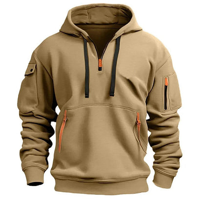 【S-5XL】Sudadera deportiva para hombre con cremallera y muchos bolsillos”