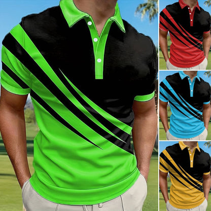 🔥👔Časově omezená akce【S-6XL】Nové módní pruhované pánské polo tričko, univerzální pro volný čas, snadno kombinovatelné.