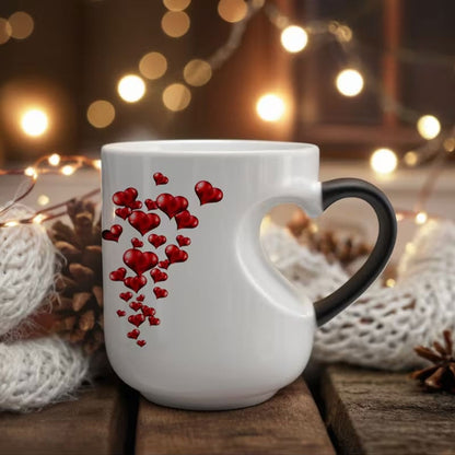 ⏳ 50% έκπτωση!!! 💕 Κεραμική κούπα για την ημέρα του Αγίου Βαλεντίνου με λαβή σε σχήμα καρδιάς που αλλάζει χρώμα💝✨