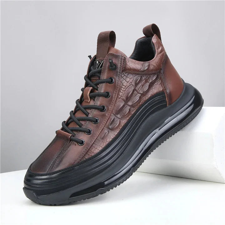 【38-48】2025 nuevas zapatillas de plataforma con patrón de cocodrilo a la moda para hombre