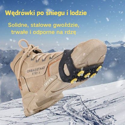 🚶❄️Kup 2, otrzymaj 2 gratis🔥Niewidoczne, 5-zębowe, antypoślizgowe pętle do raków, raki do użytku na zewnątrz, odpowiednie do wędrówek po śniegu, wspinaczki górskiej, wspinaczki skałkowej i zimowych powierzchni lodowych, niezbędne dla osób starszych.