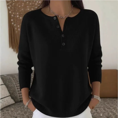 🔥【S–3XL】Nový kvalitní pletený svetr s kabátovým zapínáním na knoflíky a výstřihem do V · Příjemný materiál
