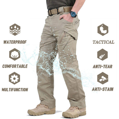 Pantalones militares impermeables tácticos multifuncionales para hombre