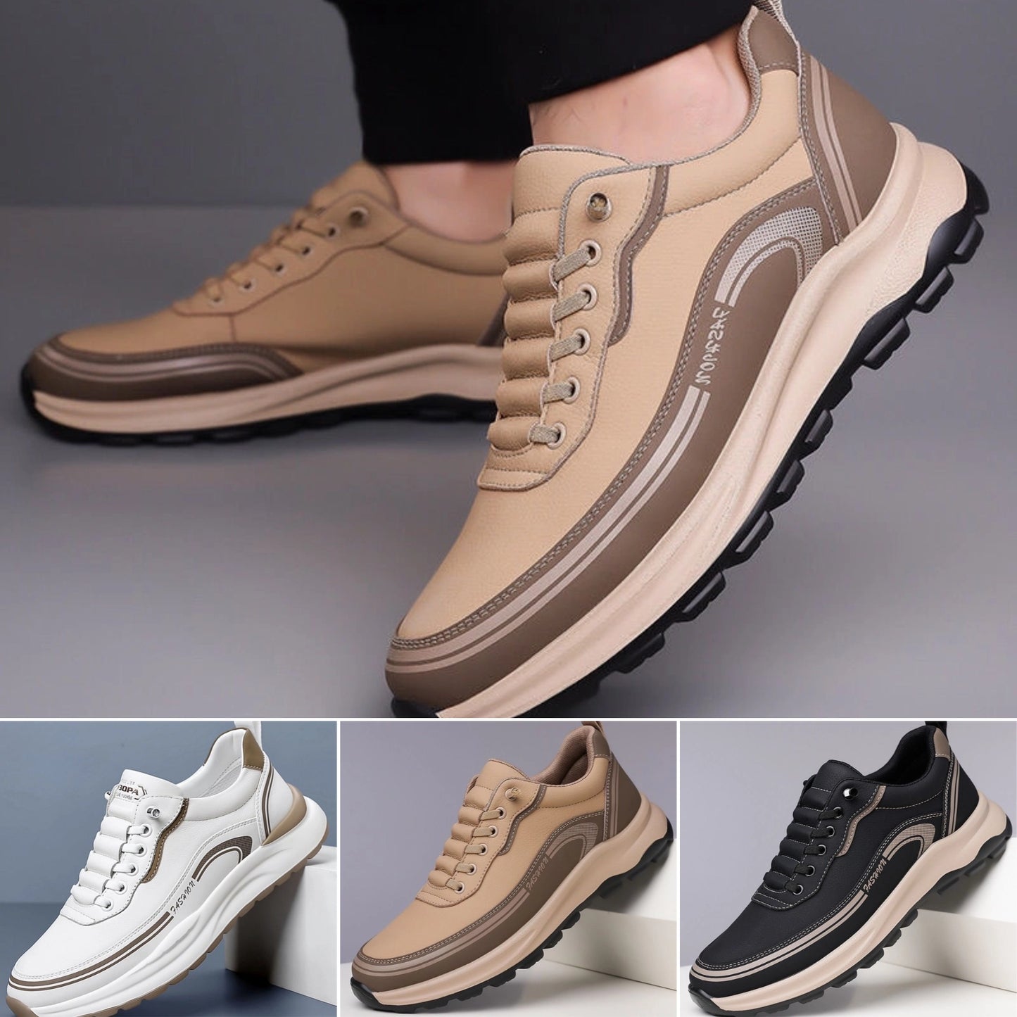 🔥【Ofertă limitată în timp】🔥[39-45]Pantofi sport din piele rezistentă la apă și murdărie, cu talpă moale pentru confort maxim