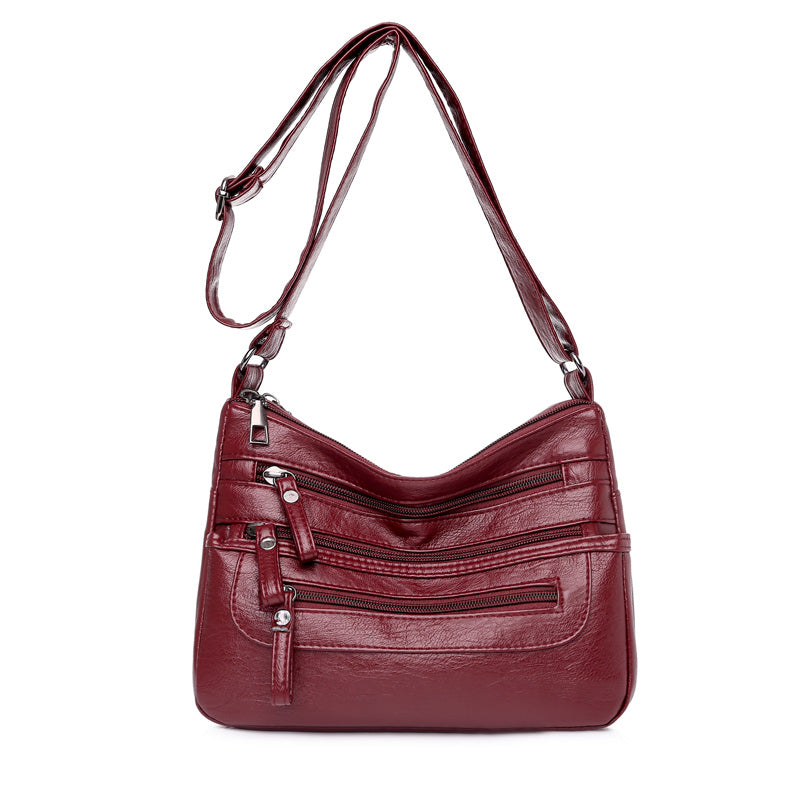 👜 Nowa retro torba na ramię z miękkiej skóry, o dużej pojemności i wielowarstwowej konstrukcji