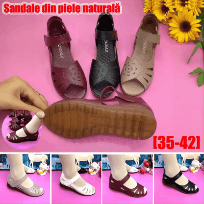 【35-41】Nový štýl na leto, pohodlné dámske sandále vyrobené z pravej kože s mäkkou podrážkou