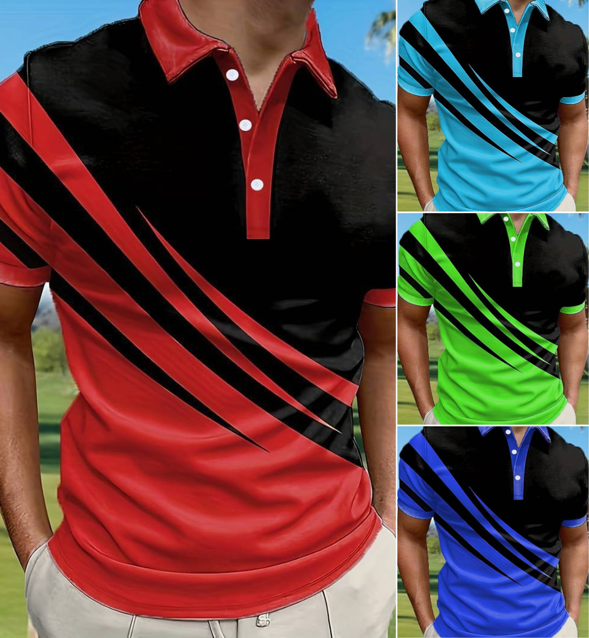 🔥👔Časově omezená akce【S-6XL】Nové módní pruhované pánské polo tričko, univerzální pro volný čas, snadno kombinovatelné.