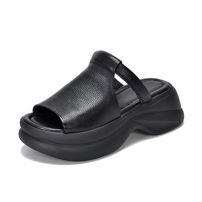🔥【35-40】👡Sandale noi pentru femei, pentru creșterea în înălțime, cu talpă groasă și vârf deschis (înălțimea tocului 6 cm)