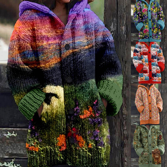 【S-6XL】Nový jesenný/zimný voľný retro trendy sveter s kapucňou 2025