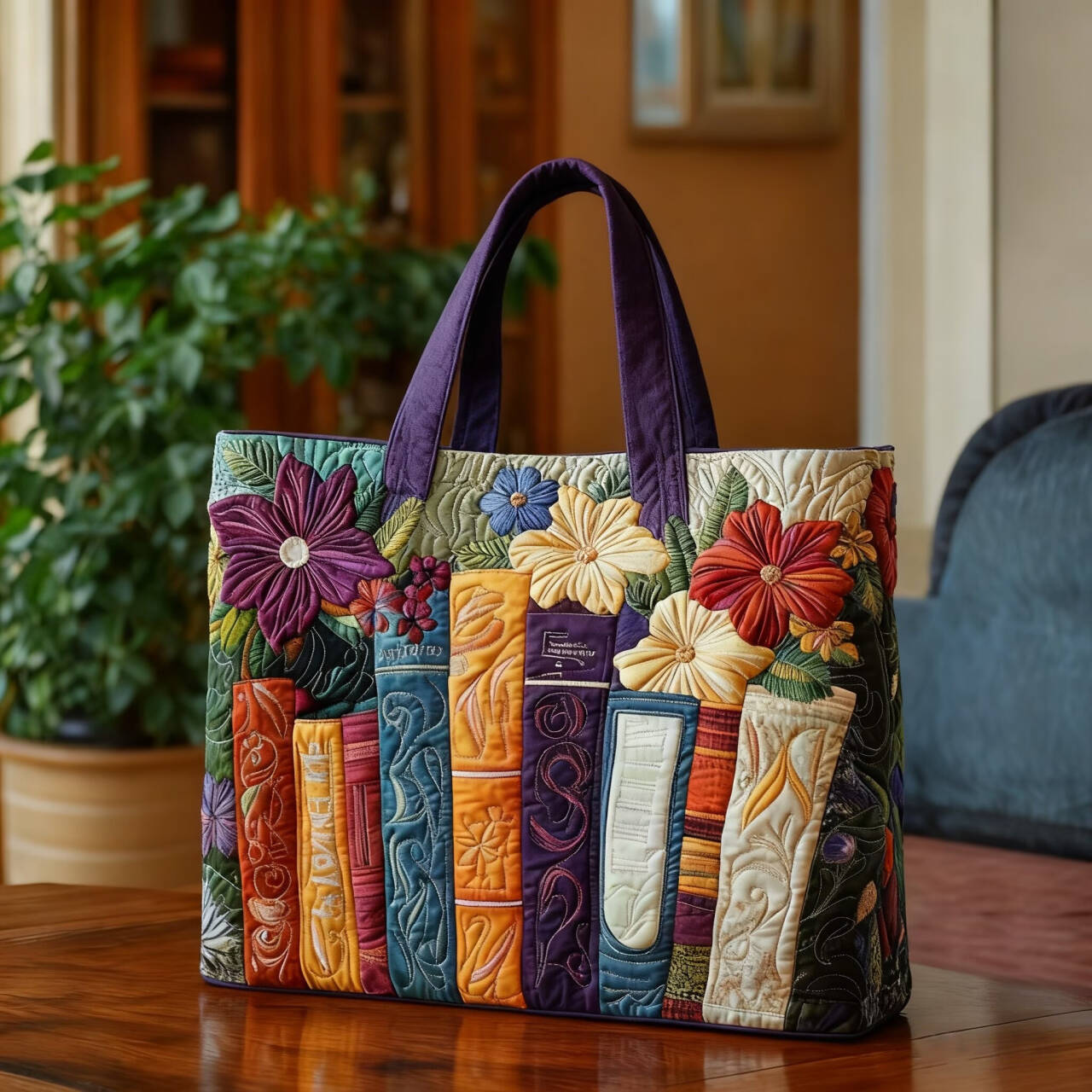 ✨👜Torebka z nadrukiem kwiatowym 【43 cm szerokości, 40 cm wysokości】