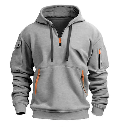 【S-5XL】Sudadera deportiva para hombre con cremallera y muchos bolsillos”