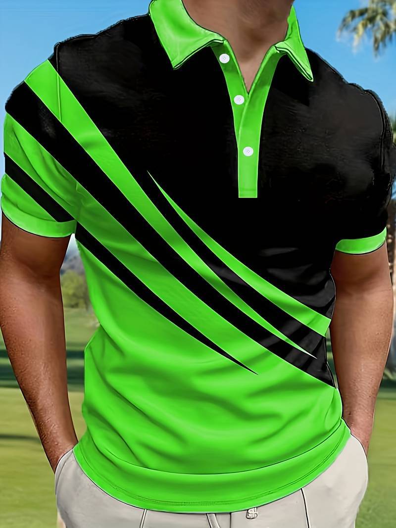 🔥👔Časově omezená akce【S-6XL】Nové módní pruhované pánské polo tričko, univerzální pro volný čas, snadno kombinovatelné.