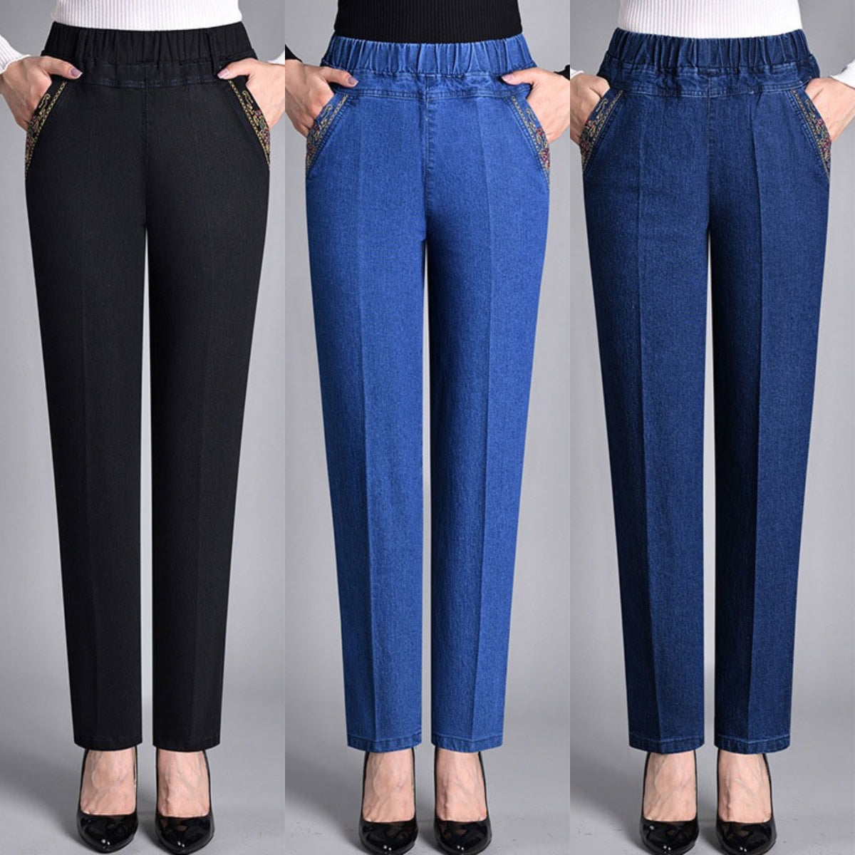 🔥【XL-5XL】Dámske ležérne rovné strečové džínsy 2025