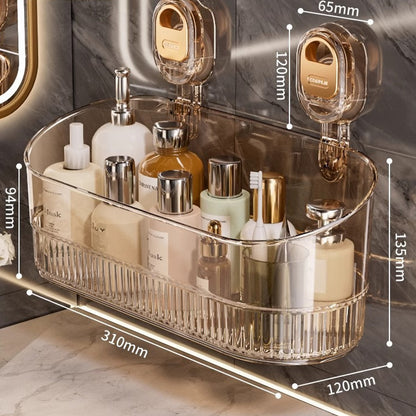 🍽️🧺🔥Compra 1 y llévate 1 gratis🔥Estante de almacenamiento con ventosa sin perforaciones, escurridor de pared para cocina y baño