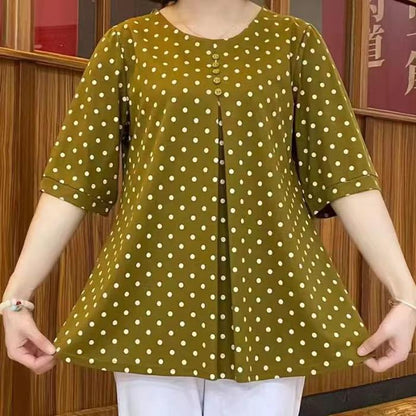💞[L-5XL] 2025 Camasa noua cu imprimeu cu buline de toamna