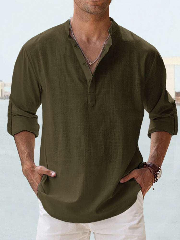 🔥【S-5XL】Camisa transpirable de algodón y lino para hombre