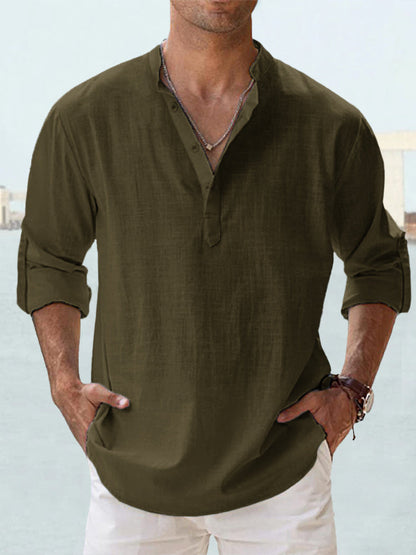 🔥【S-5XL】Camisa transpirable de algodón y lino para hombre