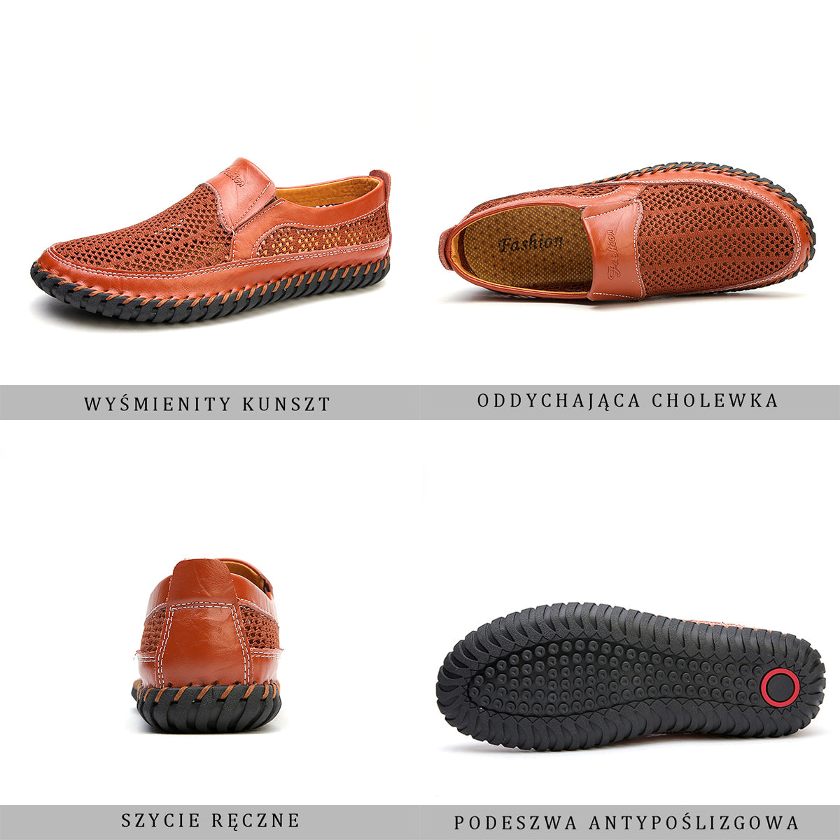 【38–48】👞Nowe męskie skórzane buty z siateczką – duże rozmiary – prawdziwa skóra bydlęca, odporne na pot i nieprzyjemny zapach, oddychające i wygodne 👞