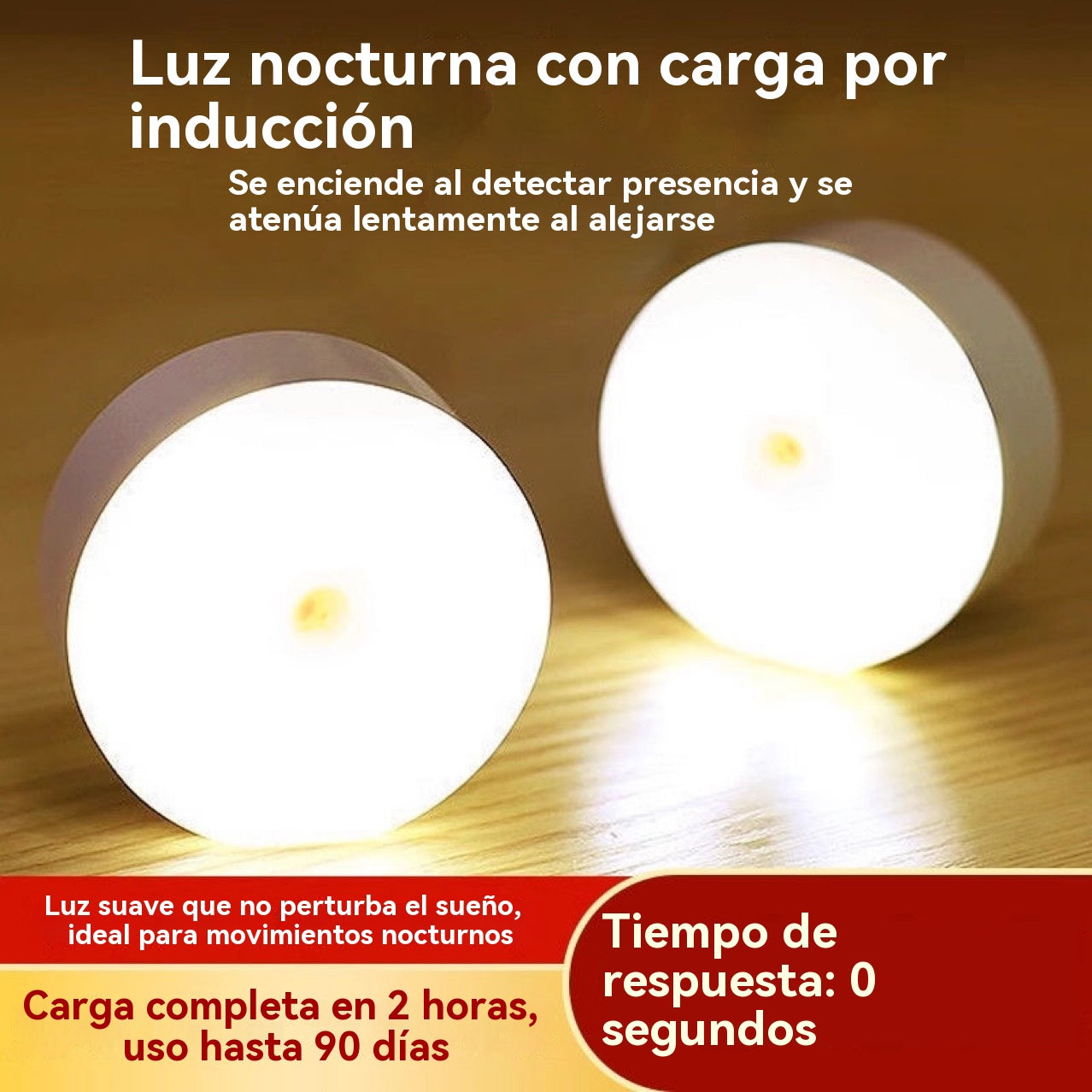 🏡💡【Compra 1 y llévate 1 gratis】Luz LED inteligente que detecta el cuerpo humano, fácil de cargar y práctica