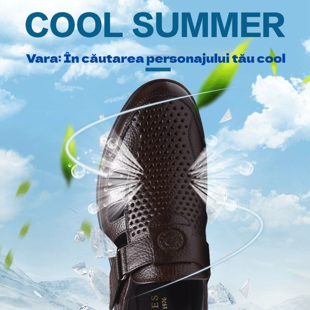🔥【50% OFF】【39-44】Sandale de vară din piele naturală pentru bărbați, respirabile