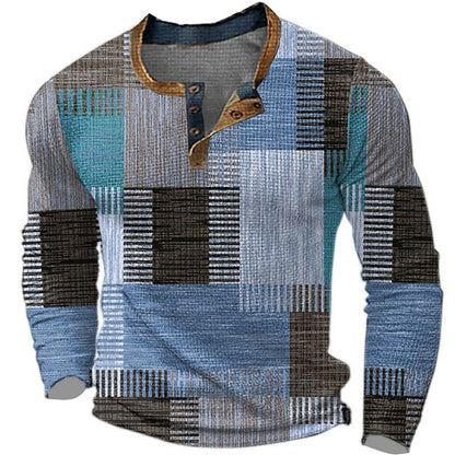 👔【S-4XL】🔥  Nová kolekce pánských košil s potiskem, dlouhé rukávy, uvolněný styl Henry, dostupné ve více barvách