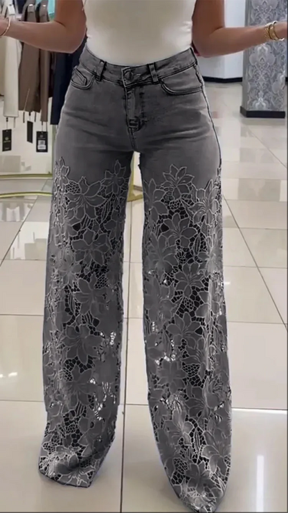 💥 LIQUIDACIÓN DE STOCK 💥👖Vaqueros denim modernos con parches de encaje