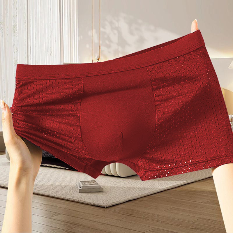 🔥【Set de 4 piese】Slip boxer pentru bărbați, confortabili și respirabili, din plasă