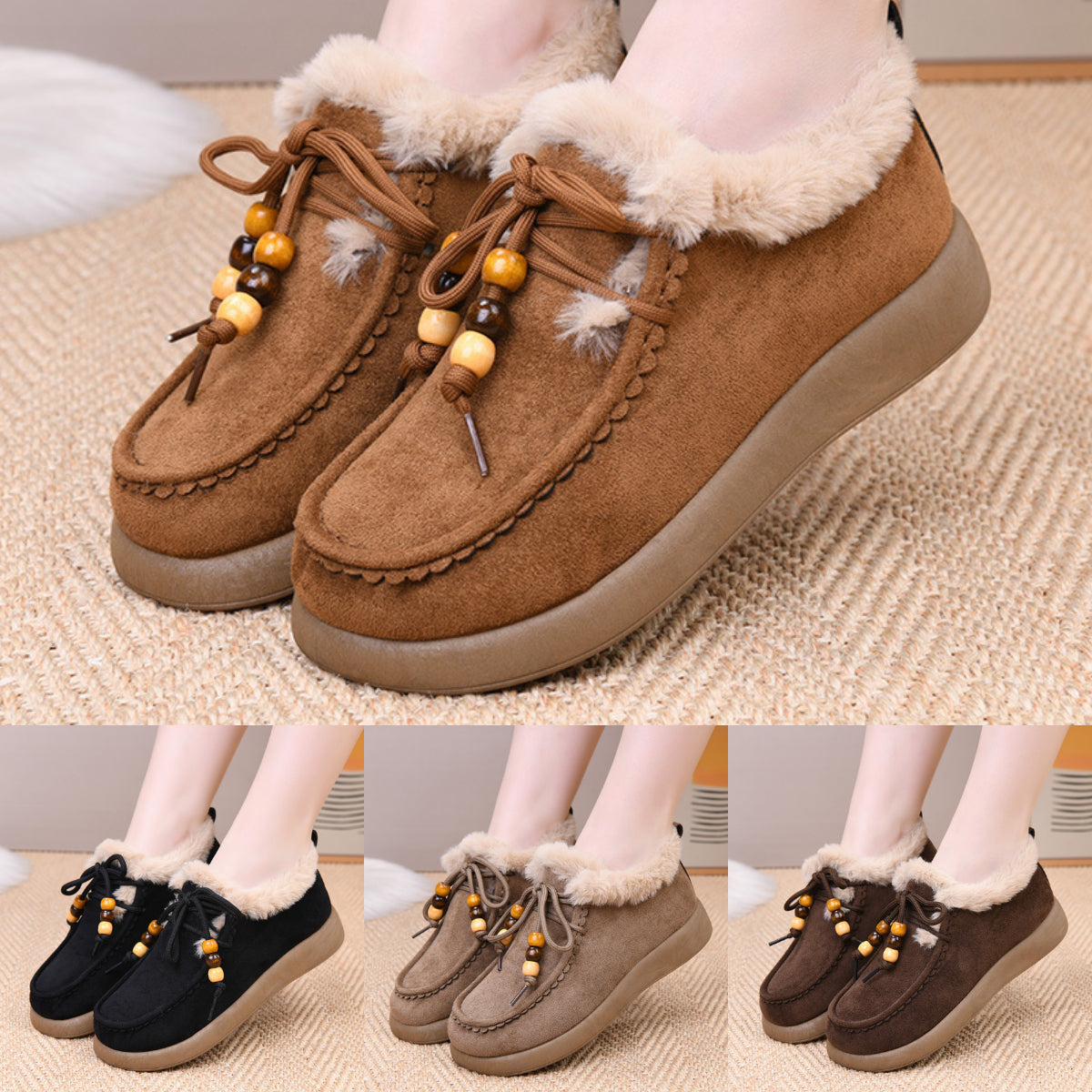 【36-41】🔥🏆Nowe zimowe, ciepłe damskie mokasyny z podszewką z polaru