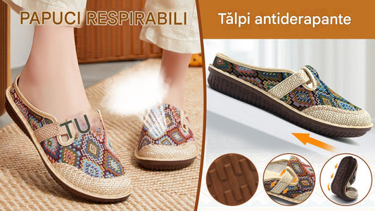 🤩✨【35-41】Papuci de damă cu talpă moale din in brodat