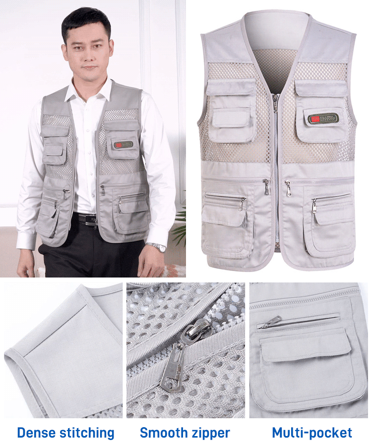 🔥Ležérna funkčná vesta s viacerými vreckami 【XL-4XL】