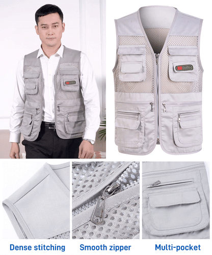 🔥Ležérna funkčná vesta s viacerými vreckami 【XL-4XL】