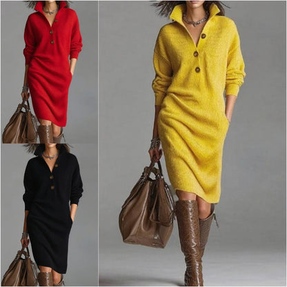 👗【S-3XL】2025 Nové unisex pletené šaty s golierom – kvalitné, teplé a pohodlné · -50% + rýchle doručenie
