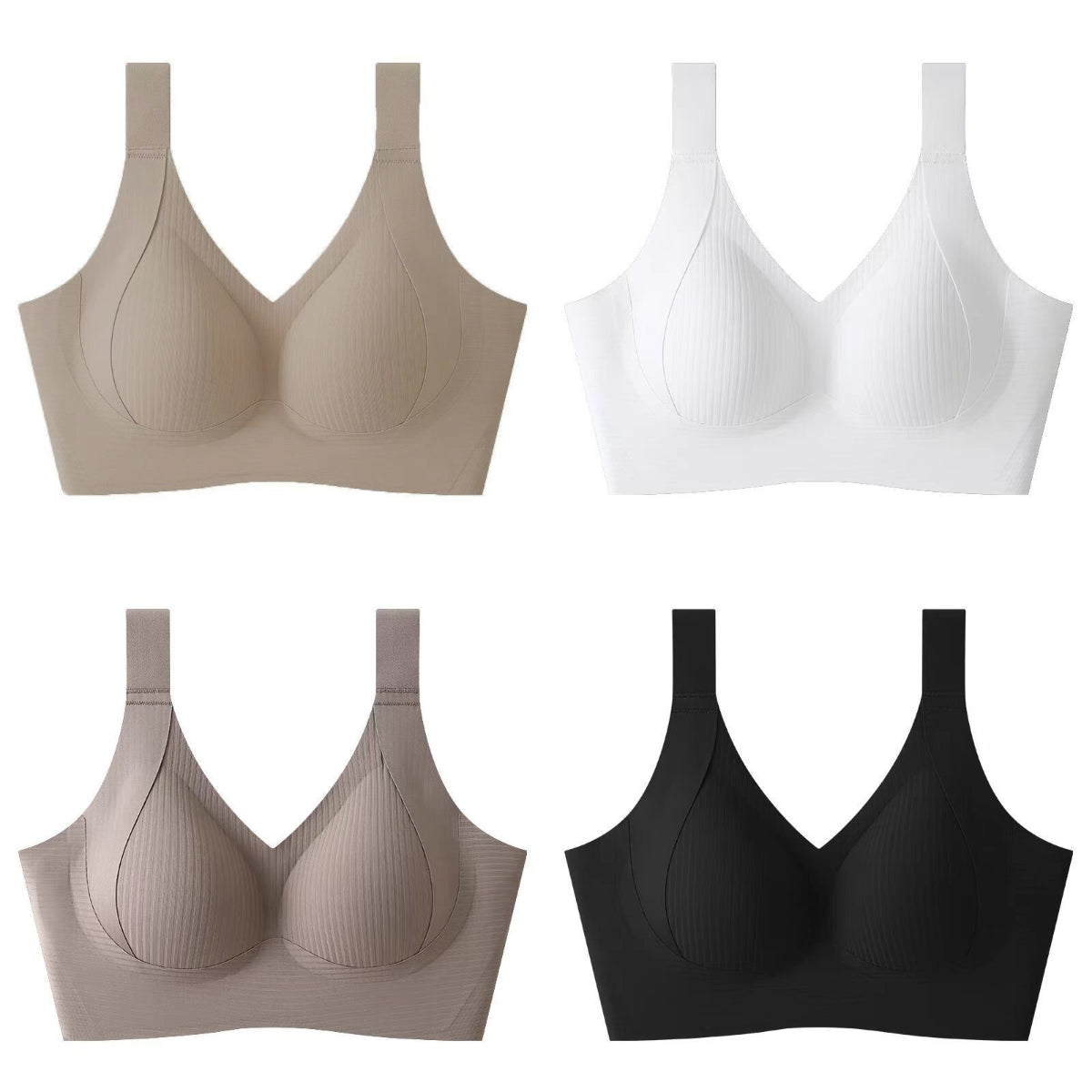 💕【Πακέτο 4 τεμαχίων】Ασύρματο σουτιέν ενός τεμαχίου για γυναίκες❤️【40-95 kg】