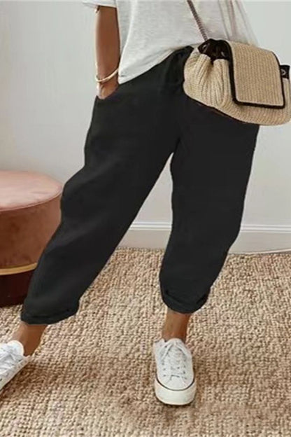 🔥2025 verano nuevos pantalones casuales de algodón y lino para mujer