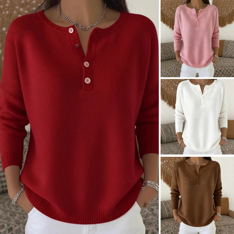 🔥【S–3XL】Nový kvalitní pletený svetr s kabátovým zapínáním na knoflíky a výstřihem do V · Příjemný materiál