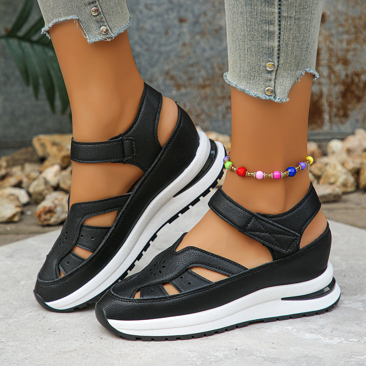 🔥【Vânzări fierbinți】🌸Pantofi de damă New Roman cu velcro gol