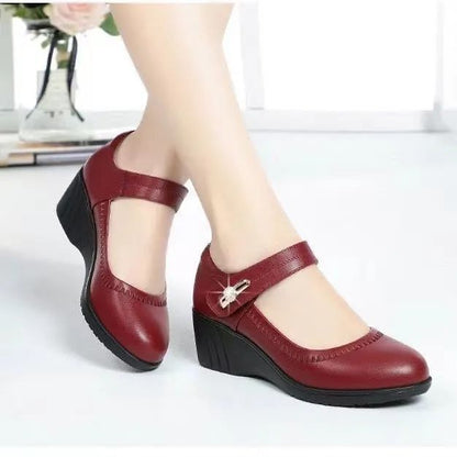 👡【35-41】Topánky na vysokých podpätkoch z mäkkej kože, mäkká podrážka, protišmykové topánky pre mamičky z pravej kože