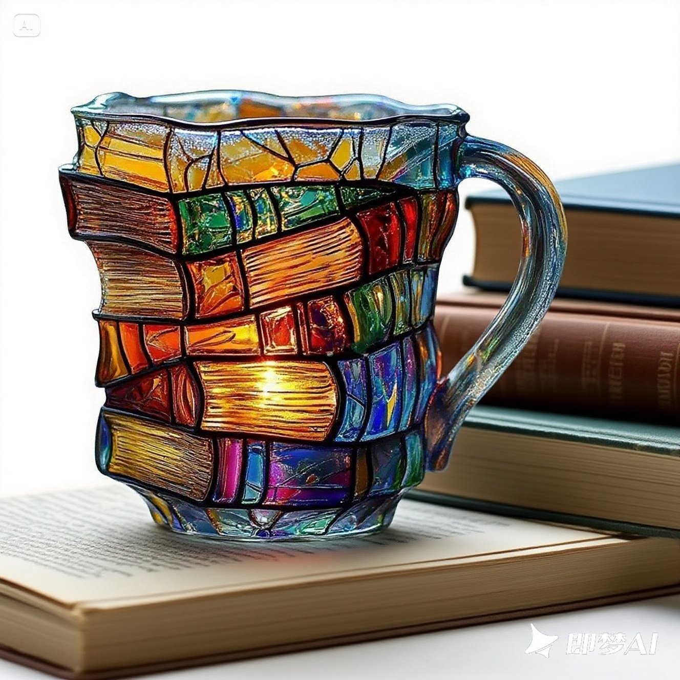 📚3D maľovaná šálka na kávu v tvare knihy