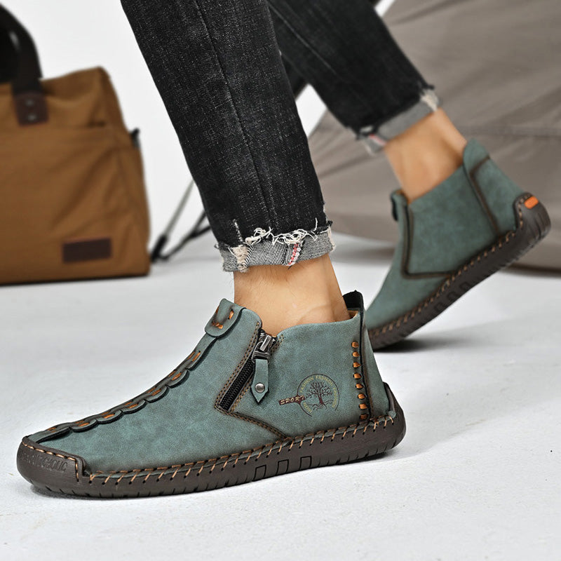 🔥🥾Botas de invierno para hombre con cremallera, cálidas, cómodas y forradas de felpa.