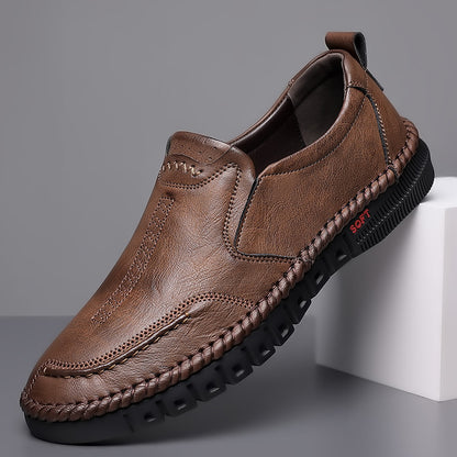 👞【39-44】Zapatillas deportivas casuales para hombre 2025, fabricadas en piel auténtica, con suela suave, antideslizantes, transpirables
