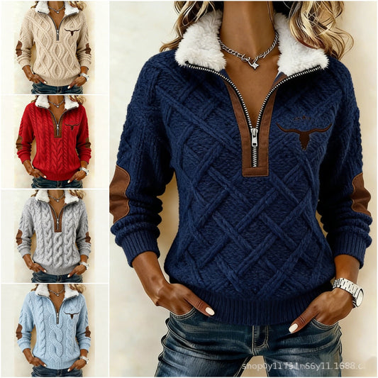 🔥🔥 Stylowa damska dzianina z długim rękawem i swobodnym krojem