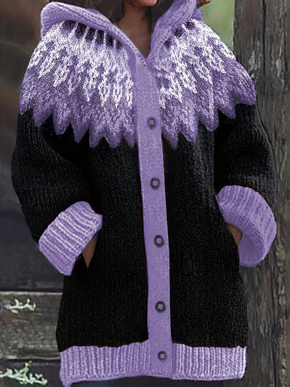 【S~5XL】✨Elegantná retro potlačená farebná bunda s kapucňou