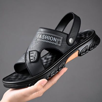 🔥【38-44】Sandalias de cuero genuino con suela blanda y superficie blanda Sandalias de cuero de aviador, un zapato para dos