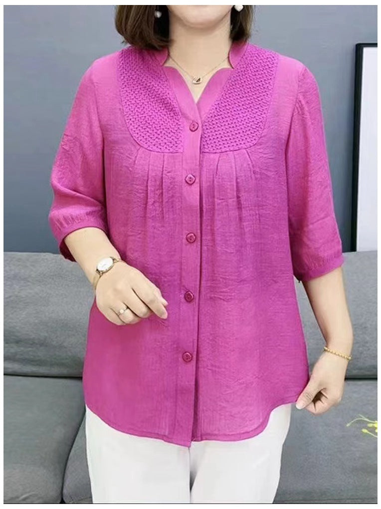 🧡【XL~5XL】2025 nou la modă la modă cămașă cu mânecă de șapte minute