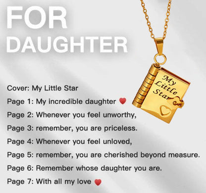 【Compra uno y llévate otro gratis】Mi collar de libro, adecuado para hija, hijo o novia, regalo de cumpleaños, joyería de amor de graduación.