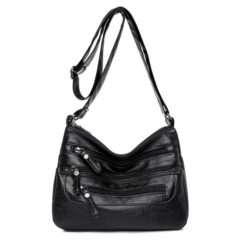 👜 Nowa retro torba na ramię z miękkiej skóry, o dużej pojemności i wielowarstwowej konstrukcji