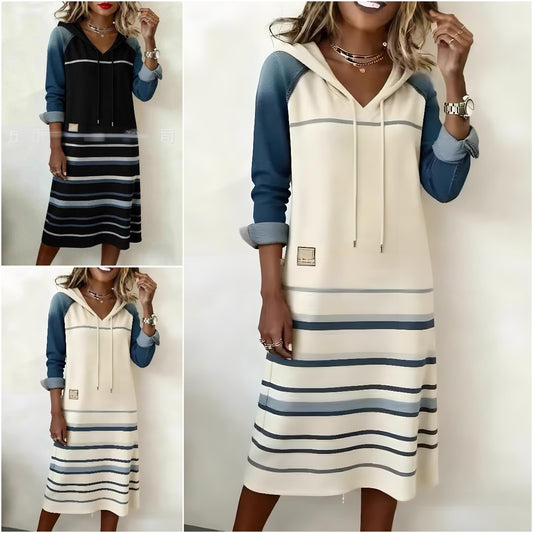 🔥【S-3XL】2025 Horúce nové džínsové farebné blokové mikiny s kapucňou