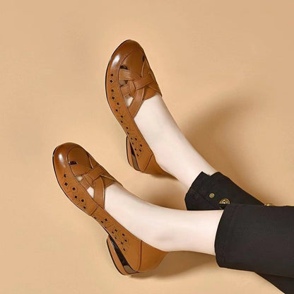 😍【35-40】Dámské letní prodyšné ortopedické boty s dutým síťovaným svrškem a nízkým podpatkem