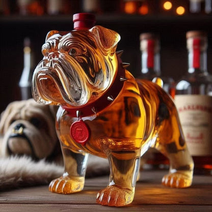 Sticlă de whisky amuzantă în formă de buldog francez (doar sticla, whisky-ul nu este inclus)